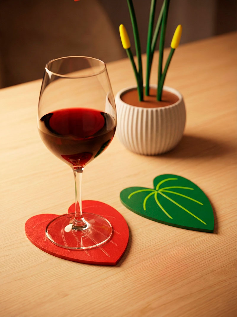 Portavasos Anturio Set X6 Unidades De Mesa