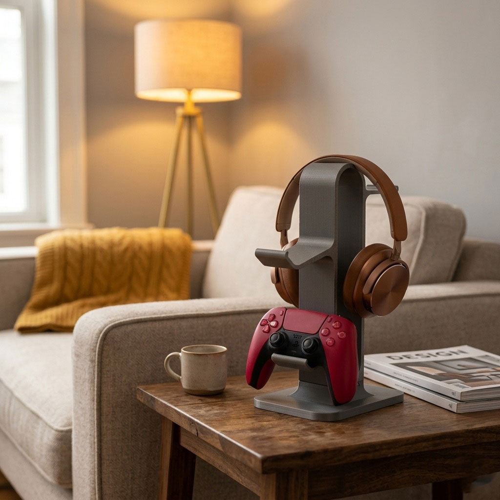 Soporte Vertical para 2 Controles y Audífonos